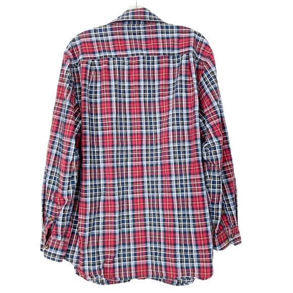 Carhartt Red Black Plaid Long Sleeve Button Down Sz L - Picture 6 of 6